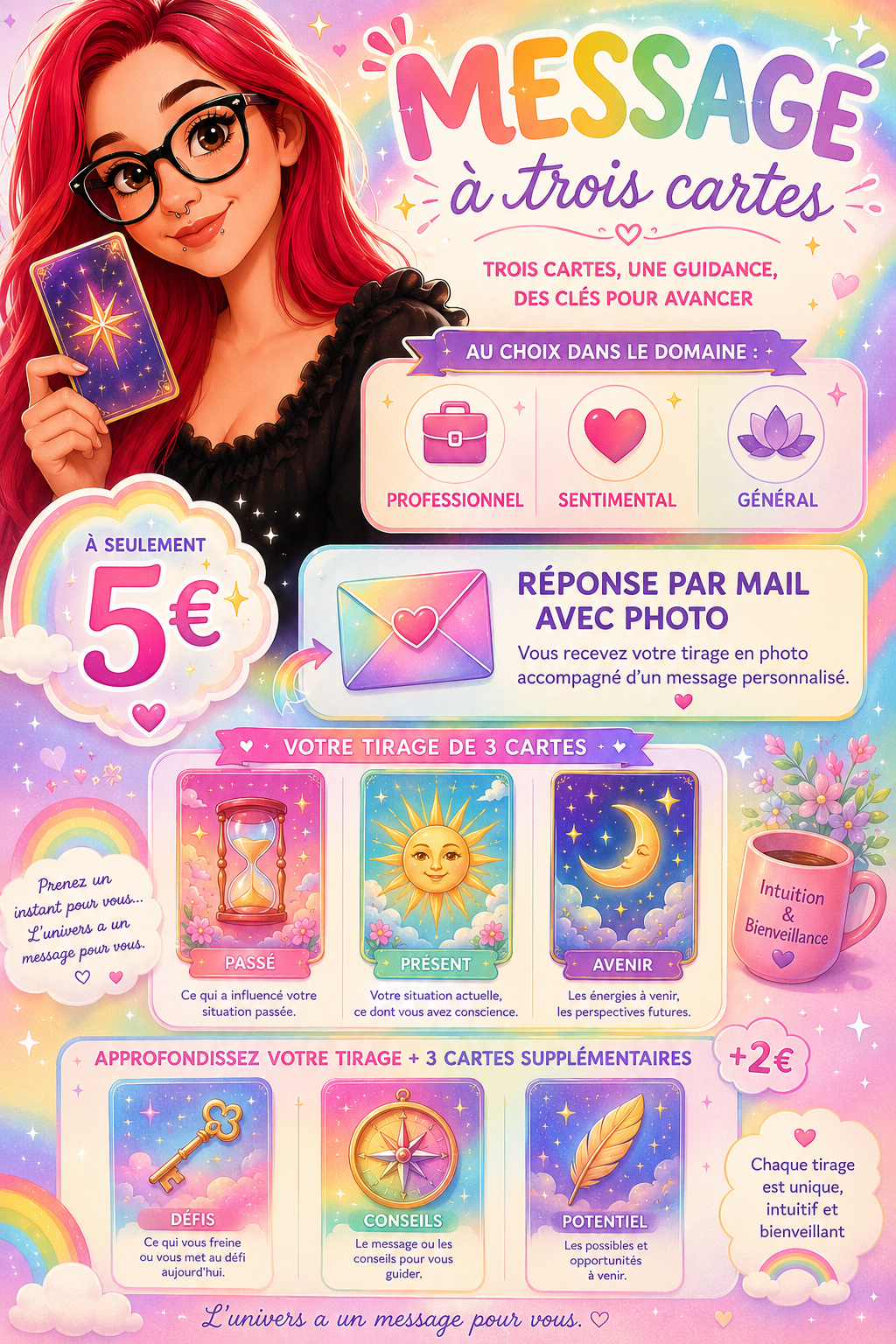 Message en trois cartes ou 6 cartes
